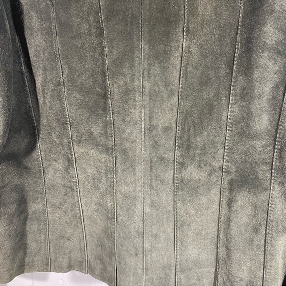 Silx Olive Army Green Suede Military Style Lined Jacket 6 - Picture 12 of 13